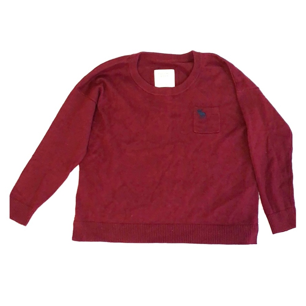 Maroon Abercrombie & Fitch Cropped Sweater